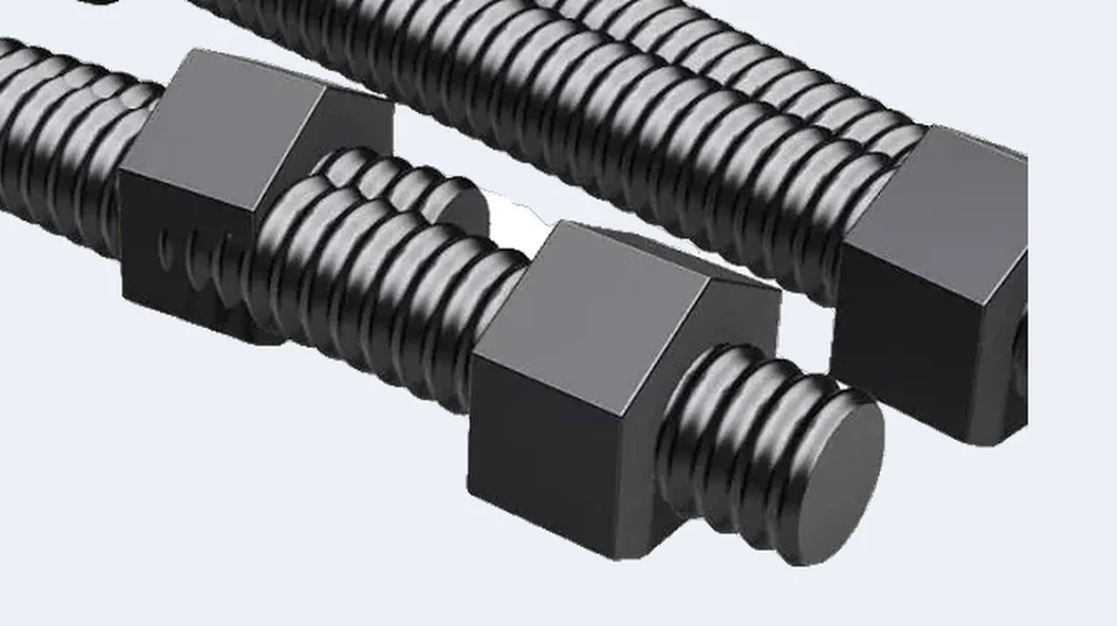 Heavy hex nuts on stud bolts